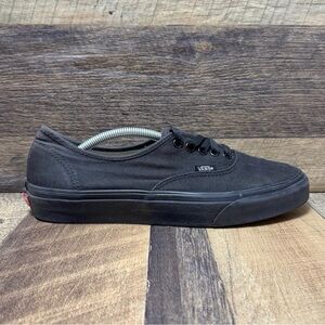 Vans Authentic Black Canvas Low Top Skate Shoes Men Size 8